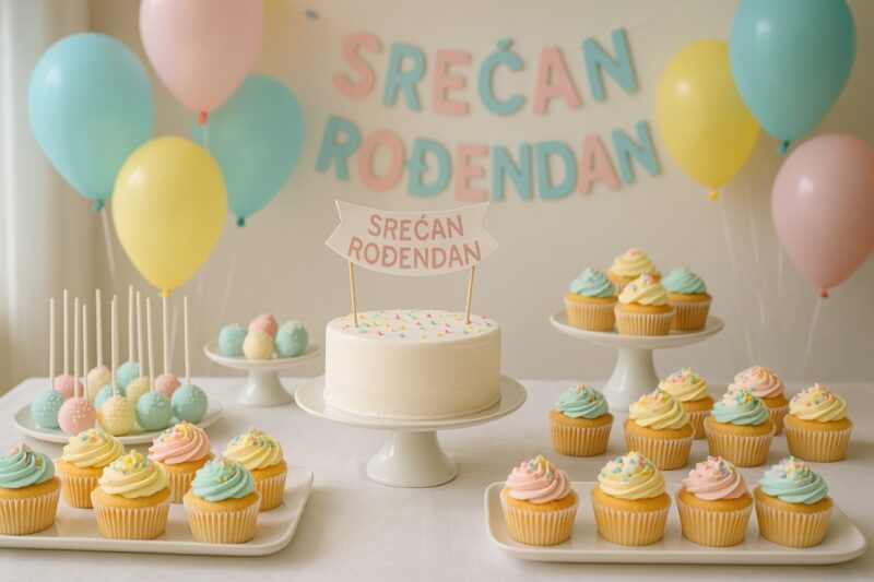 Slatki sto sa svetlom neutralnom bojom teme